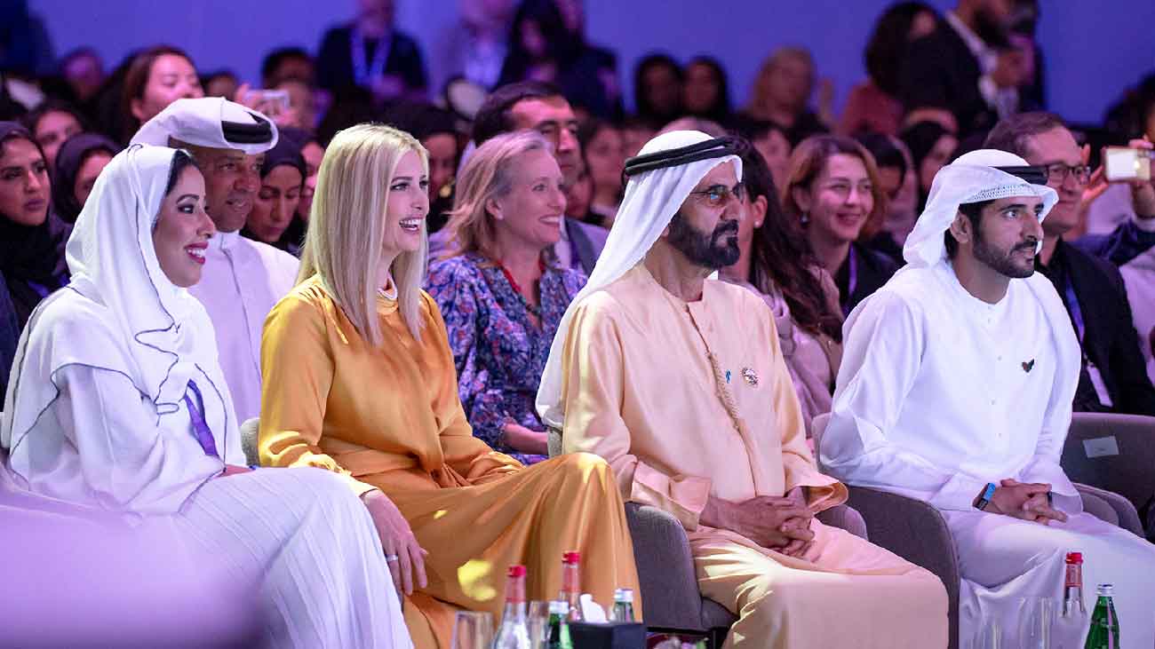 Le Prince De Dubai Et Sa Femme L'émir de Dubaï et le prince héritier Hamdan lancent le Global Women's  Forum en présence d'Ivanka Trump