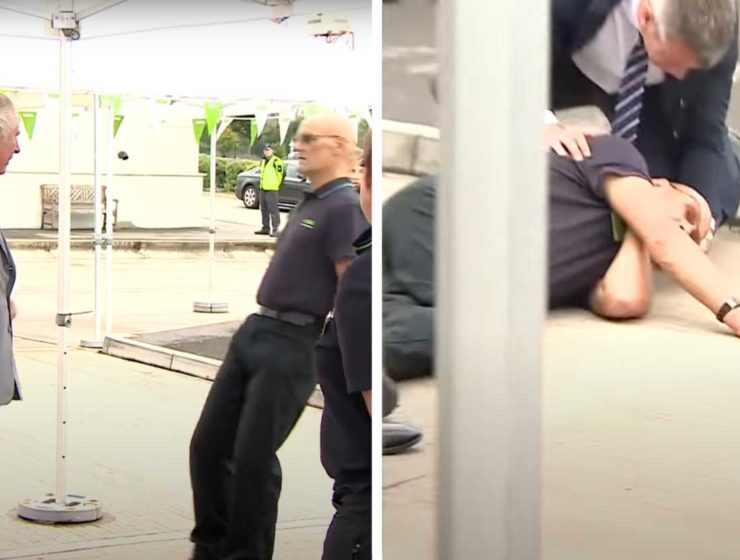 homme evanouit tombe dans les pommes devant le prince charles