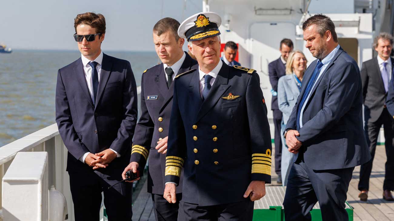 Le roi Philippe en visite sur le nouveau navire de recherche RV Belgica
