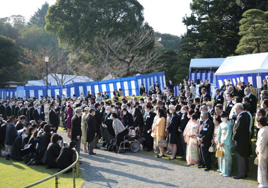 La première gardenparty automnale de l'empereur Naruhito du Japon