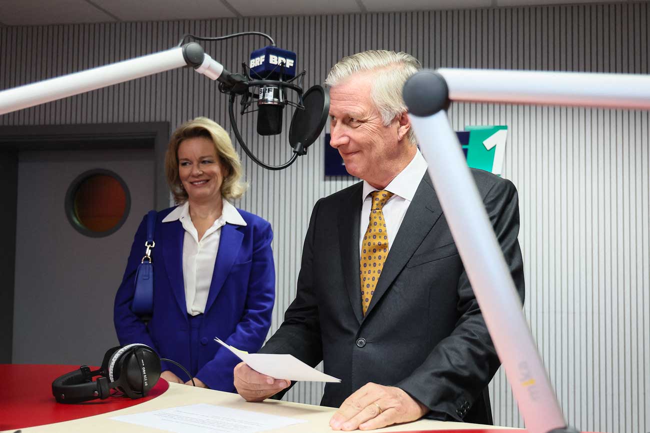 Le roi Philippe et la reine Mathilde visitent les studios de la BRF pour les 80 ans du service public germanophone